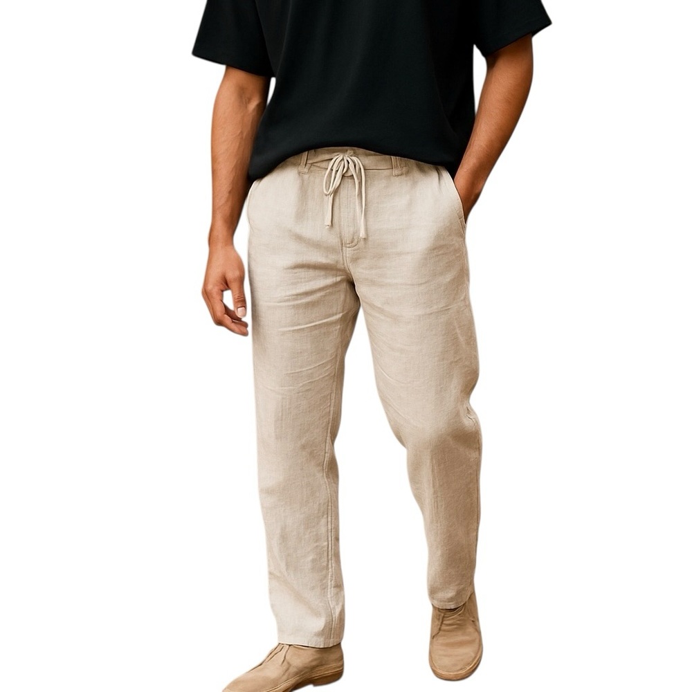 POINT ZERO 100% Linen Pants 32x32 Roll-Up Tabs